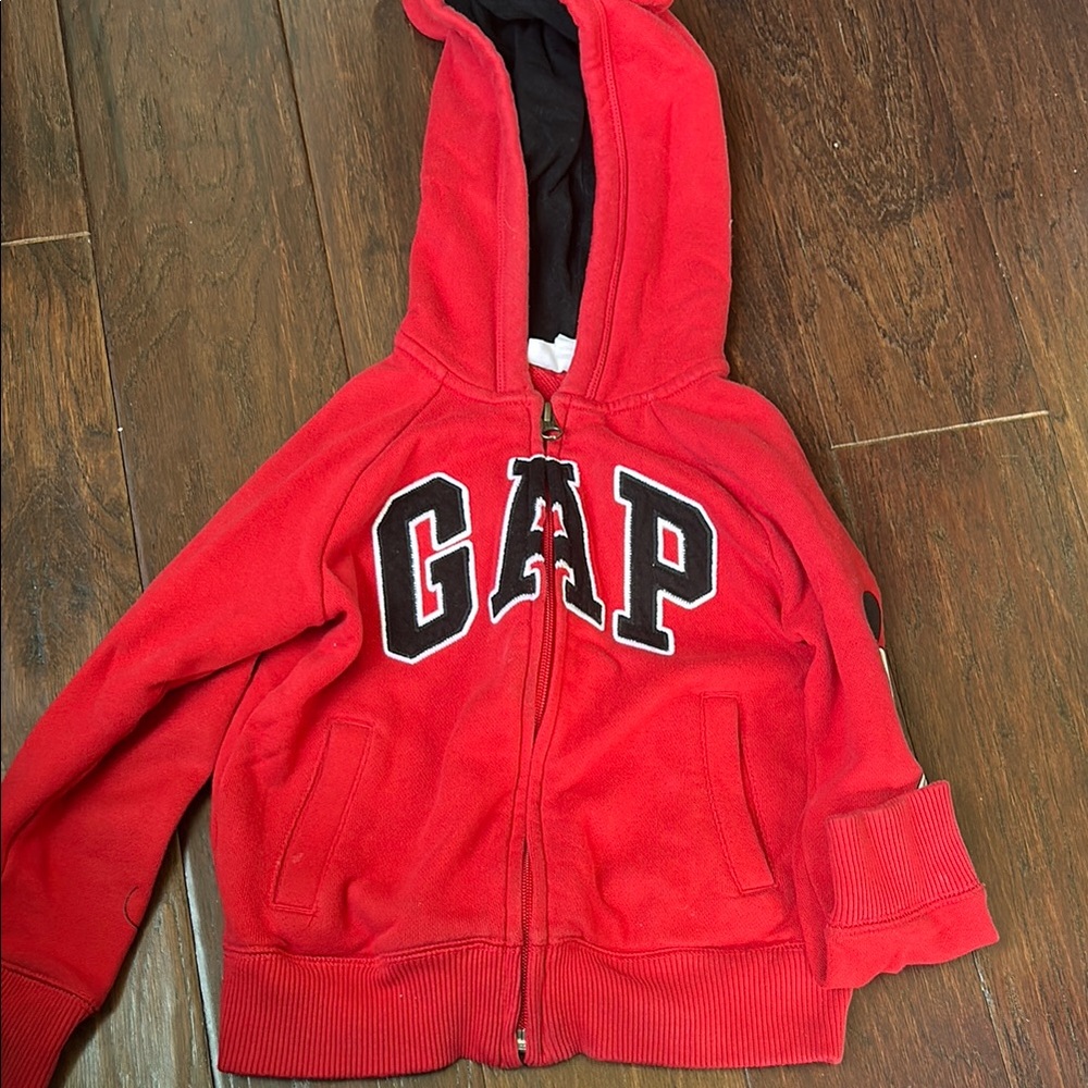 GAP Vibrant Red Hoodie with Disney Details